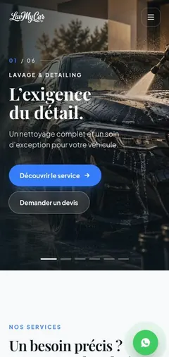 Page d&rsquo;accueil de lavmycar.com sur mobile