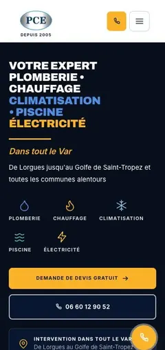 Page d&rsquo;accueil de pcevar.fr sur mobile