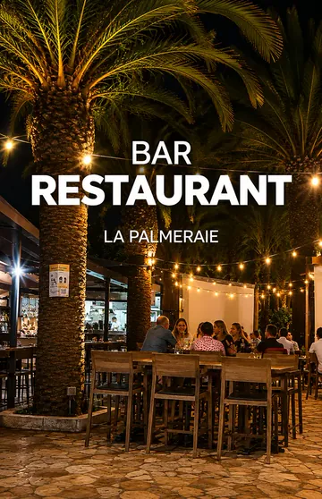 Reel « Bar Restaurant » de La Palmeraie, en soirée