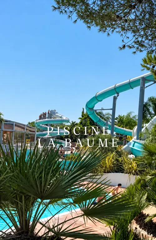 Reel « Piscine La Baume » : toboggans et palmiers