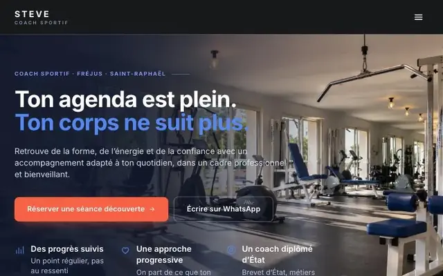 Page d&rsquo;accueil de steve-petrovic.fr (Steve Petrovic) sur ordinateur