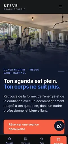 Page d&rsquo;accueil de steve-petrovic.fr sur mobile